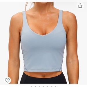 Light blue sports bra tank